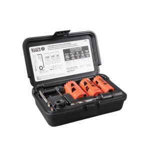 Klein Tools 32905 Kit de brocas sierra para electricistas con mandril de 3 piezas