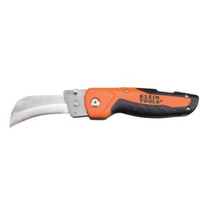 KLEIN TOOLS 44218| Navaja multiusos con hoja tipo Hawkbill | Ideal para cortar y pelar cables | Pelacables | Navaja multiusos | Cuchilla reemplazable | Diseño plegable con agarre cómodo