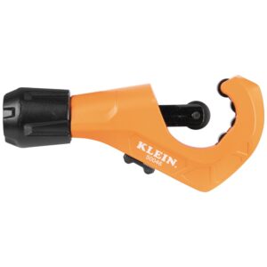 Klein Tools 50046 Cortador de Tubos de Oscilación Constante para Cobre y Aluminio, 1/8 a 1 3/8 Pulgadas D.E. con Herramienta de Desbarbado y Cuchilla de Repuesto