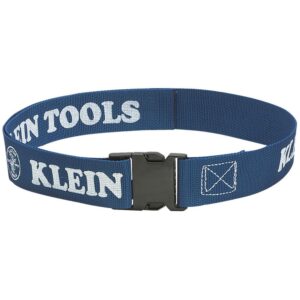 Klein Tools 5204 Tool Belt, Lightweight Web, 2″, Adjusts to 52″ waist, Blue