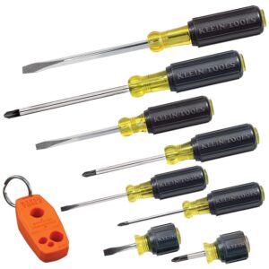 Klein Tools 85148 – Juego de destornilladores con magnetizador/desmagnetizador para puntas magnéticas, cabeza plana y Phillips, mejoras para el hogar, 9 piezas