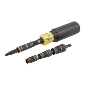Klein Tools 85517HD Juego de destornilladores de impacto de 2 piezas con destornillador/destornillador de tuerca 11 en 1 y enchufe abatible de impacto 7 en 1