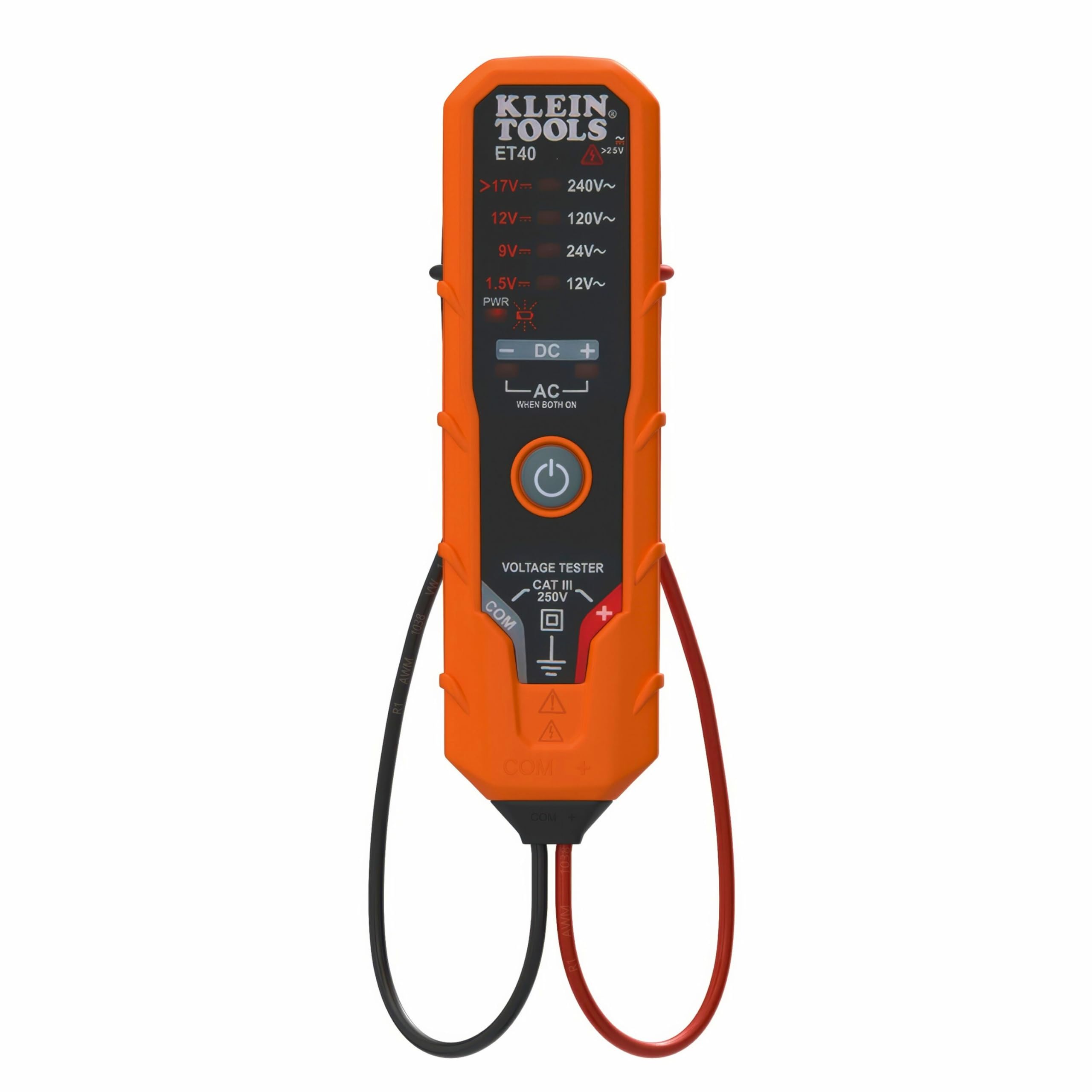 Klein Tools ET40 - Voltímetro (voltaje CA, voltaje CC) 1 Klein Tools ET40 – Voltímetro (voltaje CA, voltaje CC)