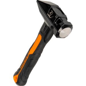 Klein Tools H80602 – Martillo herrero de 2-1/2 libras con mango de fibra de vidrio y cara de cuña, diseño resistente a golpes para golpes y demolición, incluye agujero de cordón