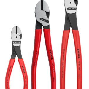 Knipex 002005S2 – Juego de herramientas de alicates de corte diagonal de alto apalancamiento, 3 piezas