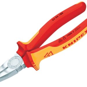 Knipex 03 06 180 SB Alicate Universal Cromado Aislados con Fundas en Dos Componentes, Según Norma Vde, 180 mm