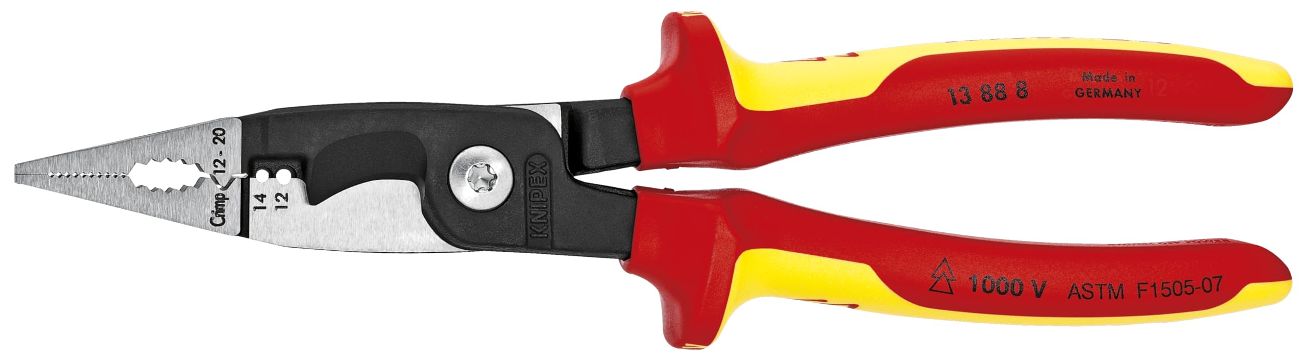 KNIPEX - 13 88 8 US Knife Tools LP - 13888US Alicates de instalación eléctrica rojo/amarillo 1 KNIPEX – 13 88 8 US Knife Tools LP – 13888US Alicates de instalación eléctrica rojo/amarillo