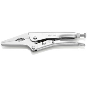 KNIPEX – 41 34 165 Knipex Tools LP – 4134165 – Alicates de agarre de 6-1/4 pulgadas con mandíbula larga y estrecha, niquelado