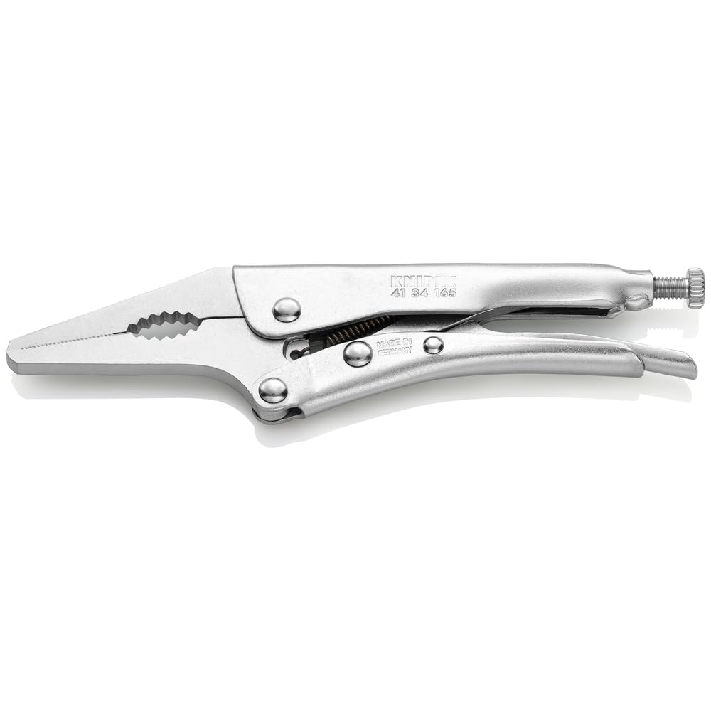 KNIPEX - 41 34 165 Knipex Tools LP - 4134165 - Alicates de agarre de 6-1/4 pulgadas con mandíbula larga y estrecha, niquelado 1 KNIPEX – 41 34 165 Knipex Tools LP – 4134165 – Alicates de agarre de 6-1/4 pulgadas con mandíbula larga y estrecha, niquelado