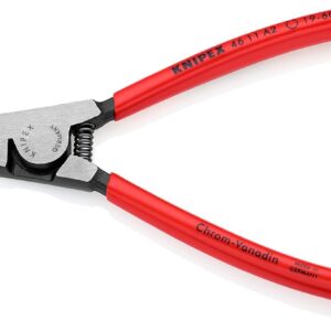 Knipex 46 11 A2 SB Alicate para Arandelas Exteriores en Ejes Atramentado Recubiertos de Plástico, 180 mm, color negro