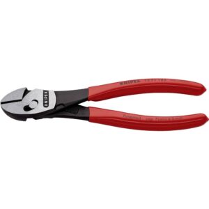 Knipex 73 71 180 Twinforce Alicate de Corte Diagonal de Alto Rendimiento Atramentado Recubiertos de Plástico, 180 mm, color negro