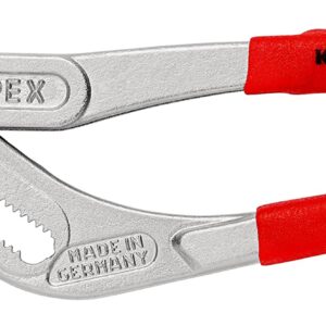 Knipex 81 13 250 SB Tenaza para Tuberías y Racores para Sifones, Tubos de Plástico y Conectores Recubiertos de Plástico Antideslizante, Cromado, 250 mm