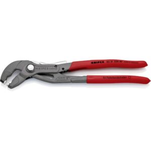 Knipex 85 51 250 AF Alicate para Abrazaderas con Fijador Recubiertos de Plástico Antideslizante, 250 mm, color negro