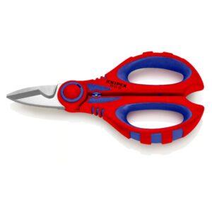 KNIPEX 95 05 10 SB Tijeras de Electricista 160 mm (6.25″) con Crimpadora – Corte de Cable y Terminales, Herramienta Profesional Multifunción de Alta Precisión