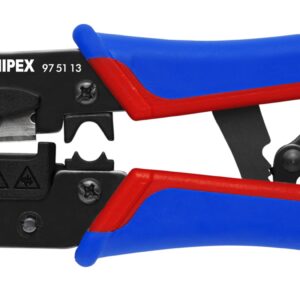 Knipex 97 51 13 – Alicates prensadores para enchufes RJ45 Western Rojo/Azul, 7-1/2″