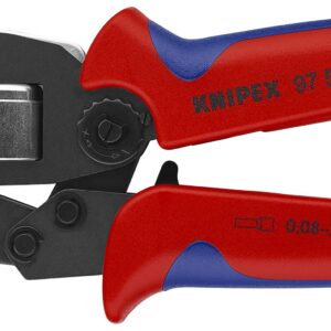 Knipex 97 53 08 SB Alicate Autoajustable para Entallar Punteras de Acceso Frontal Bruñido con Fundas en Dos Componentes, 190 mm