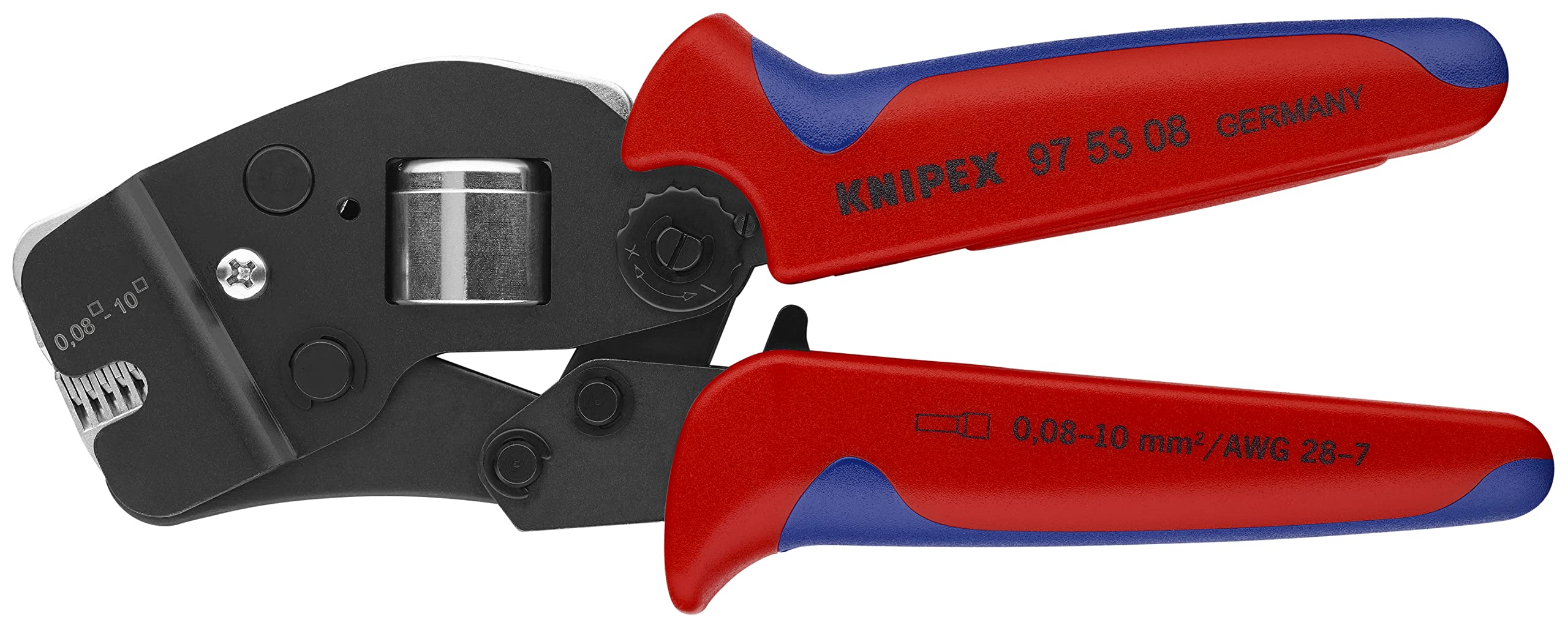 Knipex 97 53 08 SB Alicate Autoajustable para Entallar Punteras de Acceso Frontal Bruñido con Fundas en Dos Componentes, 190 mm 1 Knipex 97 53 08 SB Alicate Autoajustable para Entallar Punteras de Acceso Frontal Bruñido con Fundas en Dos Componentes, 190 mm