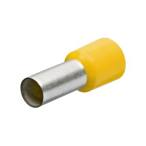 KNIPEX 97 99 339 Terminales Aisladas Tipo Ferrul Amarillas 4 AWG (25 mm²) – 50 Piezas, Punteras para Cable, Conexión Eléctrica de Alta Capacidad