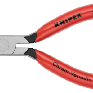 KNIPEX Herramientas – Alicates de ajuste de relé de nariz larga, puntas planas (3221135), rojo