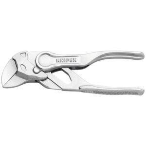 KNIPEX Llave de alicates XS, cromada, 100 mm, empuñaduras continuas hasta 21 mm, llave de alicates pequeña, Edc, 86 04 100