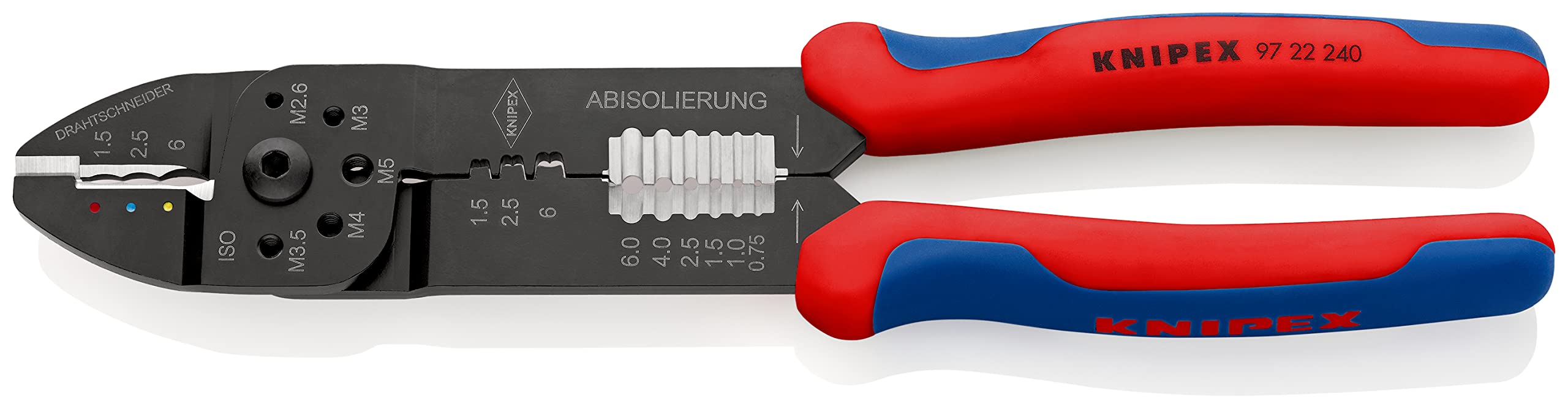 Knipex Pinza para Terminales Anulares Aislados, 0.75-6.0 mm y Enchufe sin Aislamiento, 0.50-6.0 mm 1 Knipex Pinza para Terminales Anulares Aislados, 0.75-6.0 mm y Enchufe sin Aislamiento, 0.50-6.0 mm