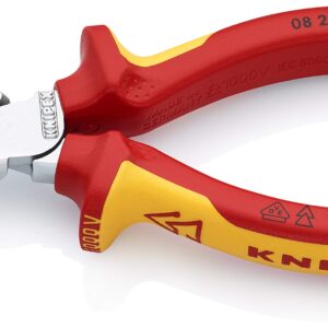 Knipex Tools 08 28 145 US, alicates de combinación de punta de aguja 1000 V agarre aislado, 6 pulgadas
