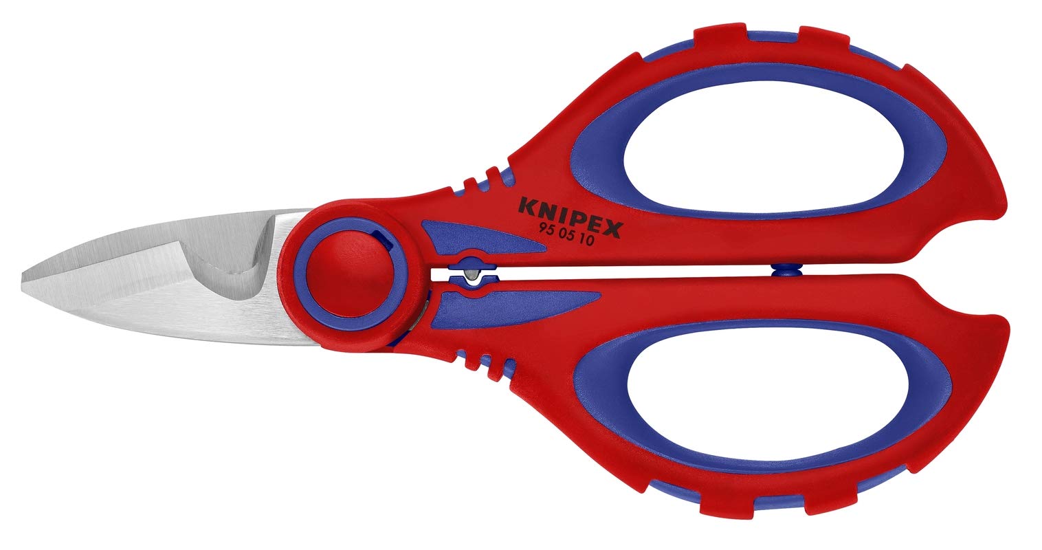 KNIPEX Tools 95 05 10 SBA - Tijeras para electricistas con zona de engaste para férulas, 6.25 pulgadas 1 KNIPEX Tools 95 05 10 SBA – Tijeras para electricistas con zona de engaste para férulas, 6.25 pulgadas