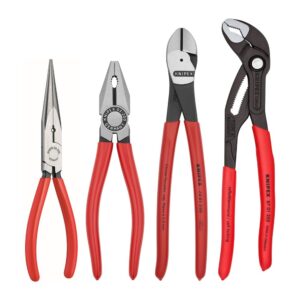 KNIPEX Tools 9K 00 80 94 US Cobra Combinación cortador y alicates de punta de aguja, juego de 4 piezas