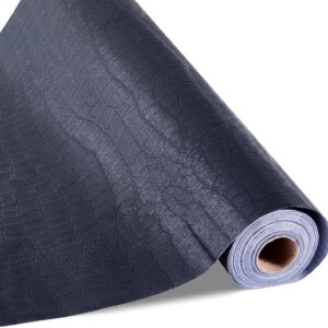 VEVOR Papel Pintado Autoadhesivo para Pared, Lámina Adhesiva con Textura Agrietada, PVC, Vinilo Decorativo para Muebles, Dormitorio, Cocina, Oficina y Baño, Color Negro, 400 x 10000 x 0,2 mm