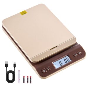 VEVOR Báscula Postal Digital Portátil de 40 kg, Alta Precisión de 2 g, ABS, con Función de Retención de Tara, Apagado Automático, Calibración, Soporte Plegable, para Envíos de Cartas y Paquetes