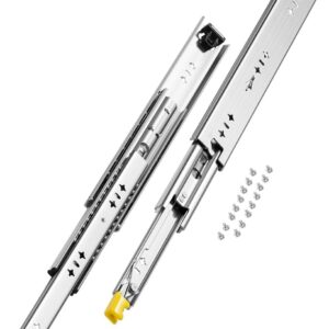 VEVOR 1 Par de Correderas para Cajones de Extensión Completa, Capacidad Carga 113,4 kg, Rodamiento de Bolas con Riel Deslizante para Cajones de Montaje Lateral con Bloqueo, 400 x 53 x 19,5 mm