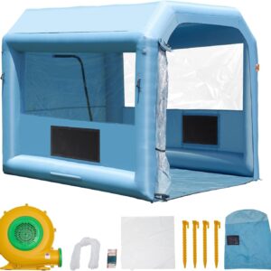 VEVOR - Spray Inflable de 10 x 2,5 x 2,5 m, Potente Ventilador y Sistema de Filtro de Aire de 550 W, Cabina portátil de Coche para Motocicleta, Bicicleta, Pintura de Muebles pequeños, Color Azul