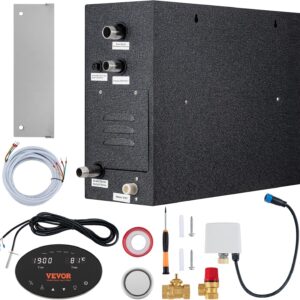 VEVOR Generador de vapor para ducha, 10,5 kW, calefacción segmentada y personalización de temperatura, kit de baño de vapor con temporizador de 24 horas, drenaje automático