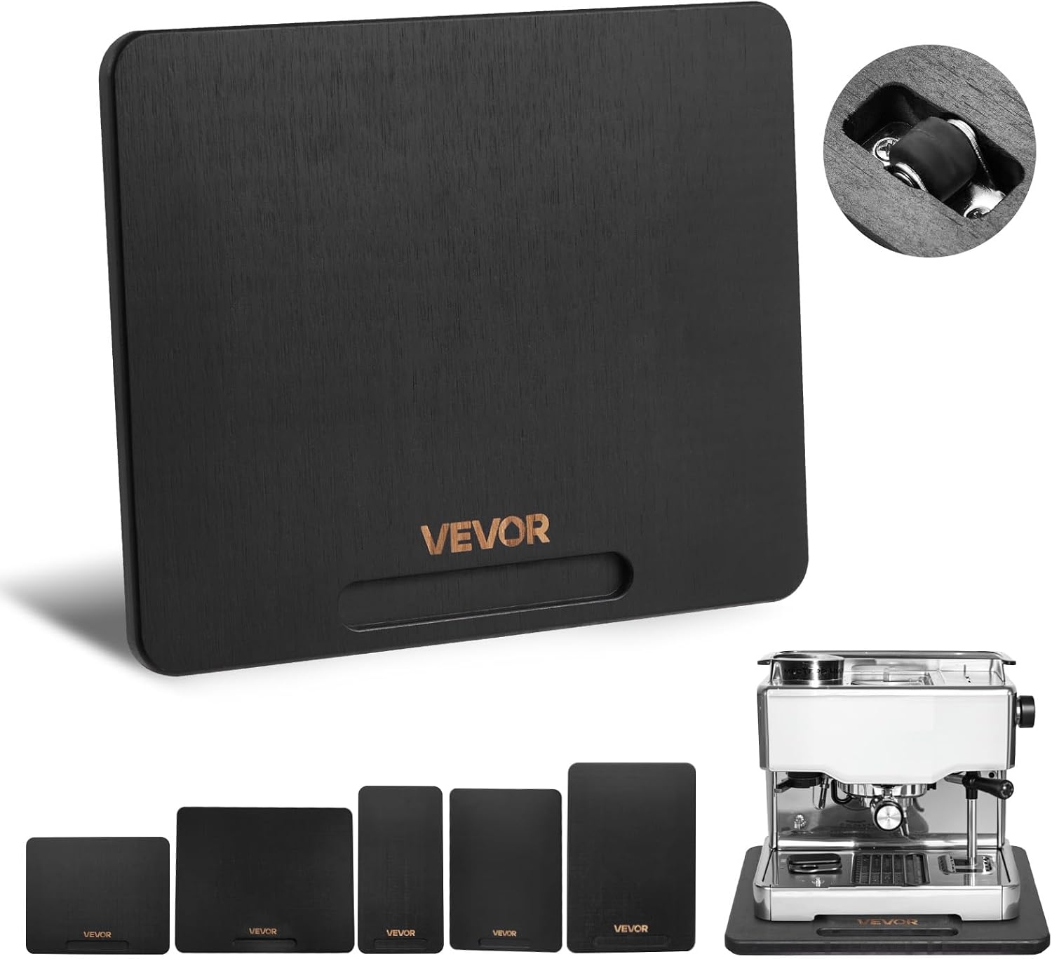 VEVOR - Deslizador para electrodomésticos, pequeño de 10.5 x 13 Pulgadas, Bandeja Deslizante con Ruedas de Goma silenciosas y Mango Hueco, fácil de Limpiar, Bandeja rodante para cafetera, encimera de 1 VEVOR - Deslizador para electrodomésticos, pequeño de 10.5 x 13 Pulgadas, Bandeja Deslizante con Ruedas de Goma silenciosas y Mango Hueco, fácil de Limpiar, Bandeja rodante para cafetera, encimera de