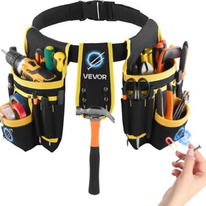 VEVOR Cinturón Portaherramientas Magnético para Artesanos, con 28 Bolsillos, Funda Portaherramientas, para Electricistas, Carpinteros y Trabajadores de la Construcción, Ajustable de 787 a 1219 mm