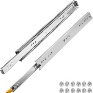 VEVOR 1 Par de Correderas para Cajones de Extensión Completa, Capacidad Carga 113,4 kg, Rodamiento de Bolas con Riel Deslizante para Cajones de Montaje Lateral con Bloqueo, 900 x 53 x 19,5 mm