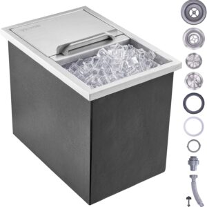 VEVOR - Cofre de Hielo caída, 18 Pulgadas de Largo x 12 Pulgadas de Ancho x 14.5 Pulgadas de Alto, Enfriador de Hielo Comercial con Cubierta Deslizante, Barra de Hielo de Cocina al Aire última