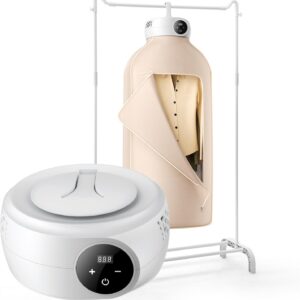 VEVOR GR889 - Bolsa de ropa portátil, calefacción PTC y visualización LED, mini secadora plegable con temporizador de 5 H para apartamentos, dormitorios, caravanas u hoteles, 600 W, color beige
