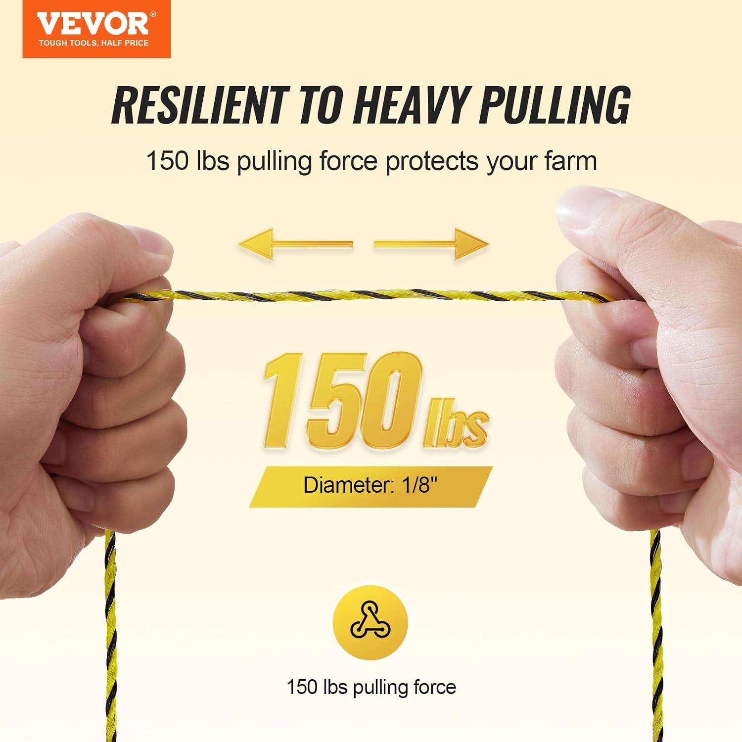 VEVOR - Alambre eléctrico para valla de 1640 pies y 500 m, alambre de plástico portátil de 1/8 pulgadas de diámetro, 6 hilos de acero inoxidable, línea de cuerda de esgrima con 25 aisladores de valla 9 VEVOR - Alambre eléctrico para valla de 1640 pies y 500 m, alambre de plástico portátil de 1/8 pulgadas de diámetro, 6 hilos de acero inoxidable, línea de cuerda de esgrima con 25 aisladores de valla – Vista 9