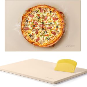 Piedra para pizza VEVOR, rectangular de 20 x 14 x 0,67 pulgadas, extragrande, con raspador, de cordierita resistente al calor hasta 1450 °F, para horno, parrilla, hornear pan y pizza.