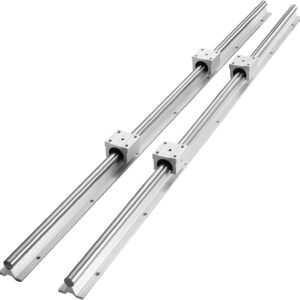 VEVOR SBR16 Rieles de Guía Lineal 1000mm 2PCS Carril Lineal 1000m 4PCS Bloque de Cojinete SBR16UU Kit de Deslizamiento de Cojinete Lineal para Máquinas Automatizadas CNC Fresadoras Tornos Impresora 3D