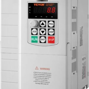 VEVOR Variador de Frecuencia 7,5 kW, Convertidor de Frecuencia 10 HP 34 A 0-400 Hz VFD con Entrada Monofásica, Salida Trifásica, Control de Velocidad, Enfriamiento Rápido, para Motores de Máquinas