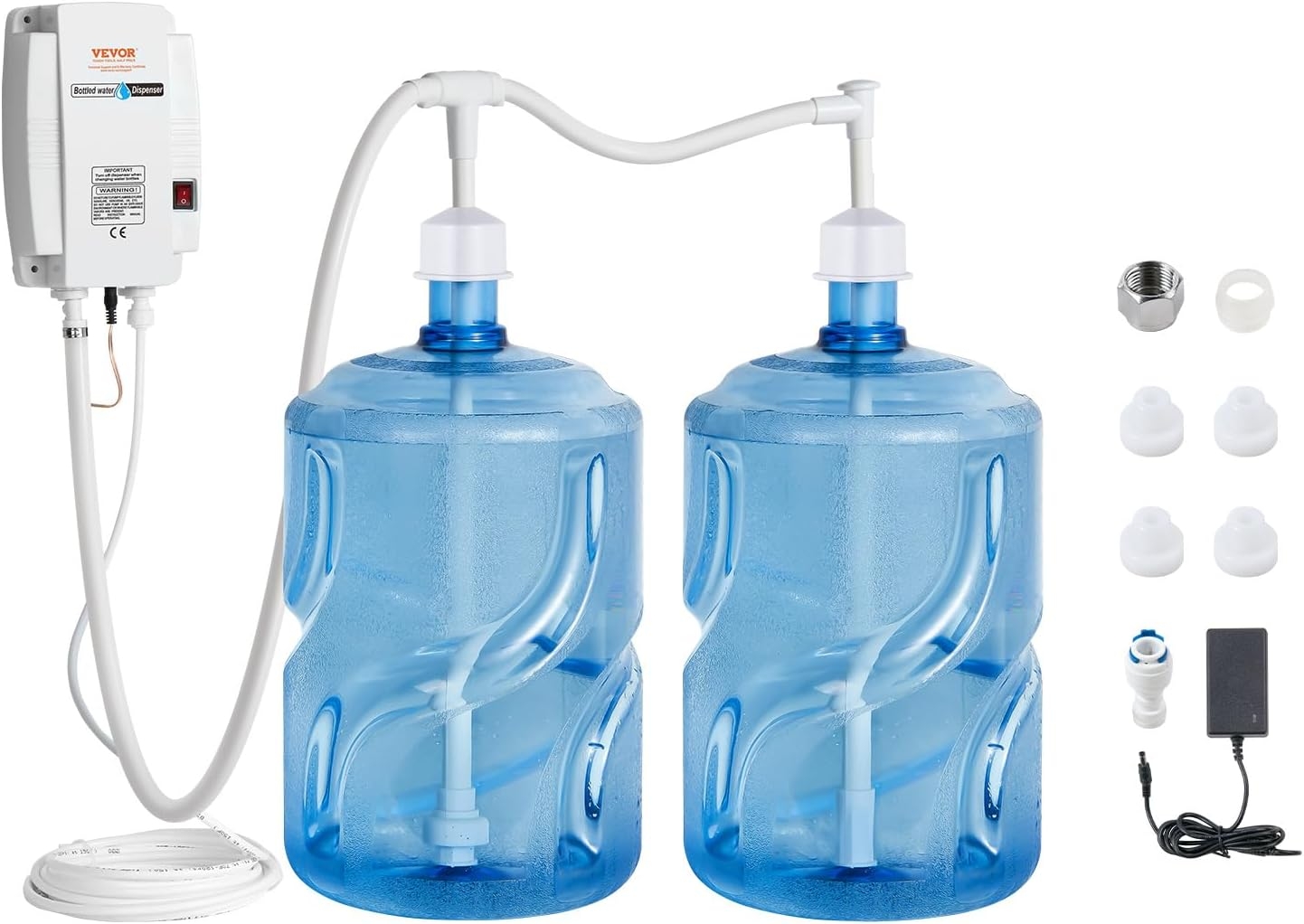 VEVOR Dispensador de Agua embotellada con Sistema de Bombeo de 2 x 5 galones, dispensador de Agua eléctrico automático, Bomba de Doble Tubo para Jarra, Compatible con cafeteras, teteras 2 VEVOR Dispensador de Agua embotellada con Sistema de Bombeo de 2 x 5 galones, dispensador de Agua eléctrico automático, Bomba de Doble Tubo para Jarra, Compatible con cafeteras, teteras – Vista 2