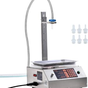 VEVOR Llenadora de Líquidos, Capacidad de Pesaje de 30-15 000 g, Llenadora Automática de Botellas con Control Digital Para Leche, Agua, Aceite, Vino, Bebidas, Detergente y Champú (Boquilla única)