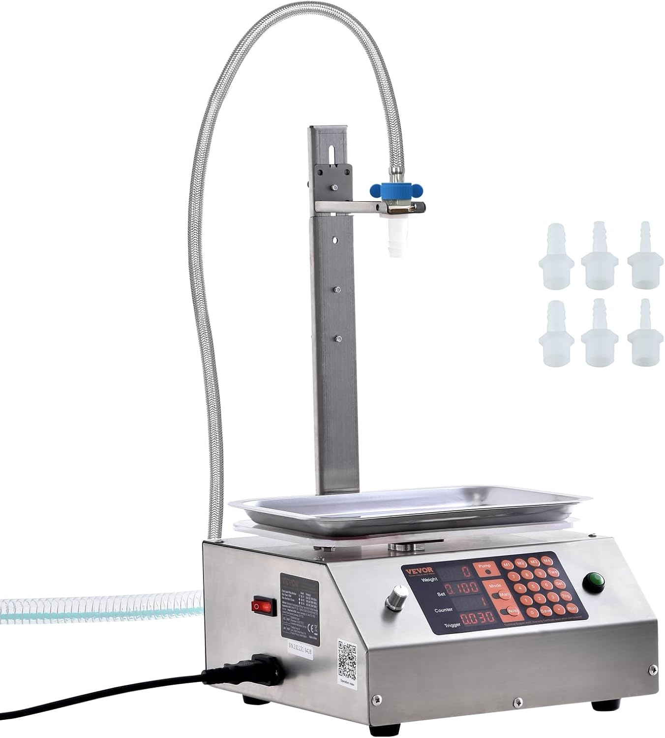 VEVOR Llenadora de Líquidos, Capacidad de Pesaje de 30-15 000 g, Llenadora Automática de Botellas con Control Digital Para Leche, Agua, Aceite, Vino, Bebidas, Detergente y Champú (Boquilla única) 1 VEVOR Llenadora de Líquidos, Capacidad de Pesaje de 30-15 000 g, Llenadora Automática de Botellas con Control Digital Para Leche, Agua, Aceite, Vino, Bebidas, Detergente y Champú (Boquilla única)