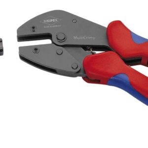 Knipex 97 33 02 Multicrimp Alicate de Entallaje con Cargador de Mordazas y 5 Mordazas Intercambiables Bruñido con Fundas en Dos Componentes, 250 mm
