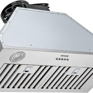VEVOR Insert Range Hood, 800CFM 3-Speed, 30 Inch Stainless Steel Built-in Kitchen Vent with Push Button Control LED Lights Baffle Filters, Ducted/Ductless Convertible, ETL Listed