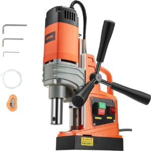 VEVOR Taladro Magnético, 1300 W, 1,57 Pulgadas Diámetro de Perforación, 13000 N, Taladro Eléctrico Portátil con Velocidad Variable, Máquina Perforadora de 810 RPM para Cualquier Superficie, Naranja