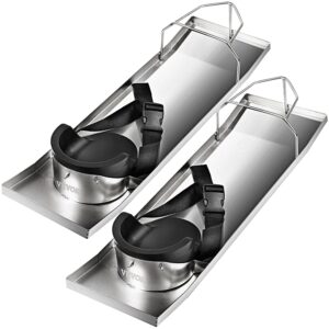 VEVOR - Rodilleras de hormigón deslizante de 28 x 8 pulgadas, tabla de rodilleras de acero inoxidable, par de deslizadores móviles con almohadillas para orejas de hormigón y correas de tablero para acabado de hormigón