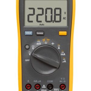 Fluke 15B+ Multímetro Digital Profesional 1000 V AC/DC, 10 A AC/DC, Resistencia, Capacitancia, Continuidad, Pantalla Retroiluminada, Cat III 600 V (Valor Medio)